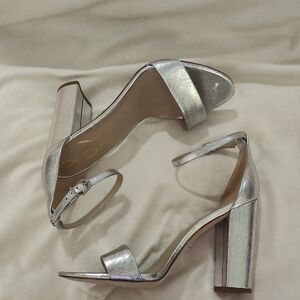 Sam Edelman Metallic Silver Block Heels